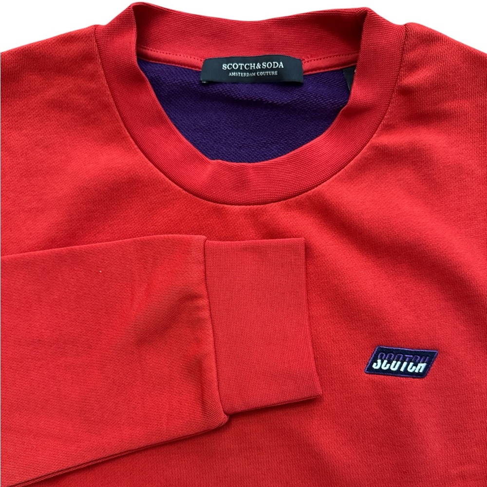 Scotch &‎ Soda Men’s Red Sweatshirt Size Large Casual Designer Wear Cozy